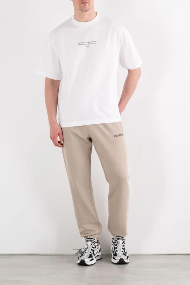 Off-White бежеві спортивні штани з м'якого бавовняного футера 194255 - фото 2