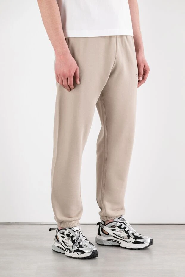 Off-White бежеві спортивні штани з м'якого бавовняного футера 194255 - фото 3