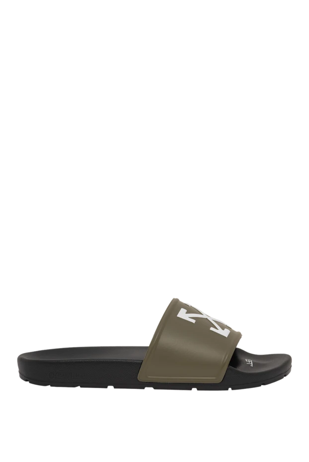Off-White men's green arrow slider rubber flip-flops 194263 - photo 1