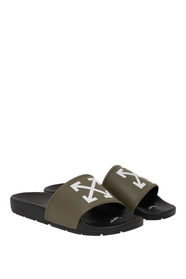 Off-White men's green arrow slider rubber flip-flops 194263 - photo 3