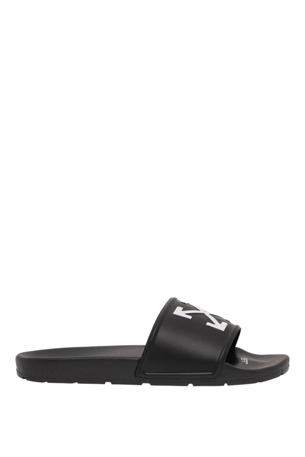 Off-White men's black arrow slider rubber flip-flops 194264 - photo 1