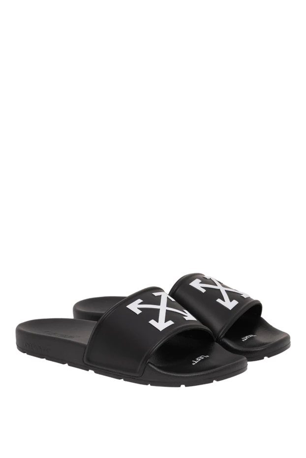 Off-White мужские резиновые шлепанцы arrow slider черного цвета 194264 - фото 3