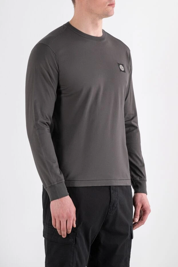 Stone Island dark gray long sleeve shirt with a miniature sewn-on patch 197124 - photo 3