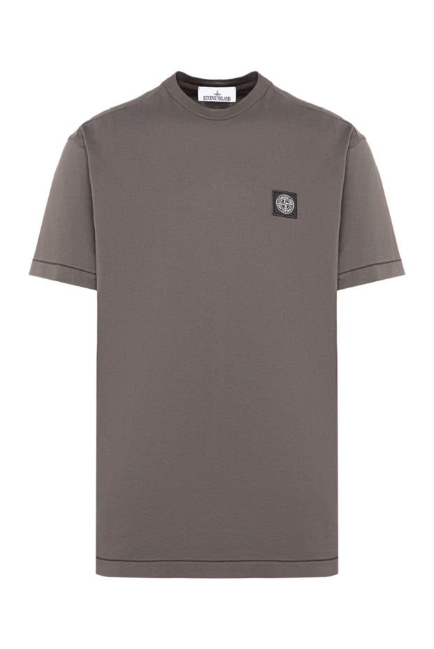 Stone Island темно-серая футболка с круглым контрастным патчем 194274 - фото 1