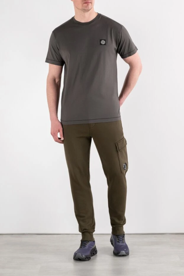 Stone Island темно-серая футболка с круглым контрастным патчем 194274 - фото 2