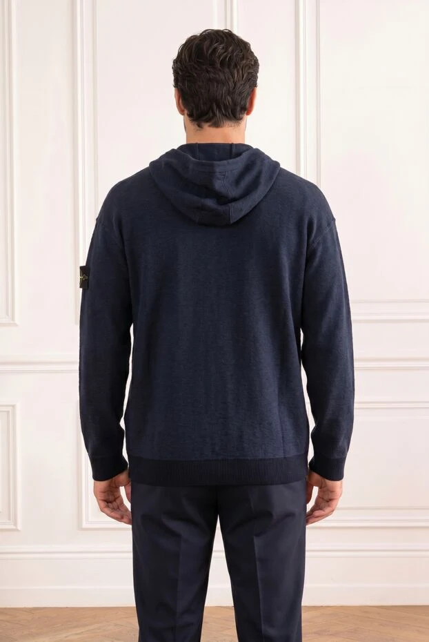 Stone Island loose-fitting blue zip-up hooded sweatshirt with dropped shoulders 194276 - photo 3