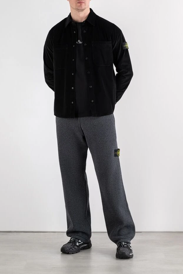 Stone Island straight-cut cotton microcorduroy shirt-jacket with chest pockets 194279 - photo 2