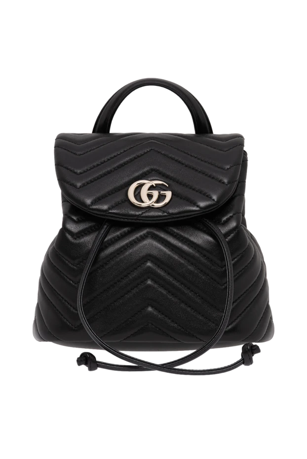 Gucci black women's backpack made of black quilted nappa leather with a chevron pattern 194292 - photo 1