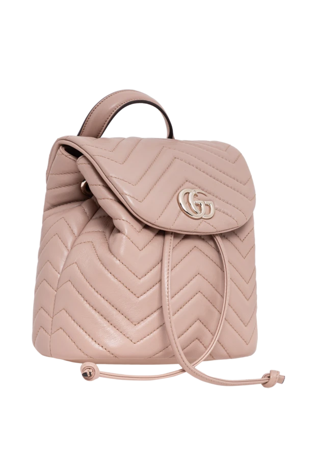 Gucci gg marmont small backpack in pink and beige nappa leather 194293 - photo 3