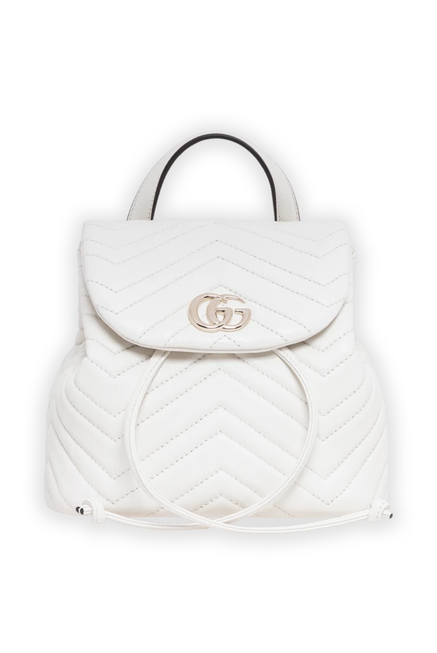 Gucci небольшой рюкзак gg marmont из кожи наппа белого цвета 194294 - фото 1