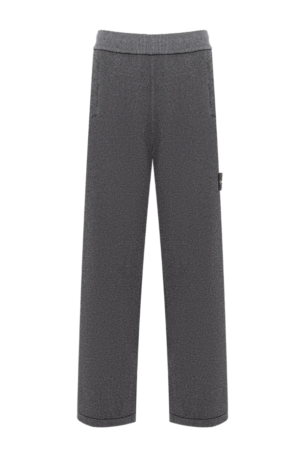 Stone Island gray textured knit straight-leg trousers 194295 - photo 1