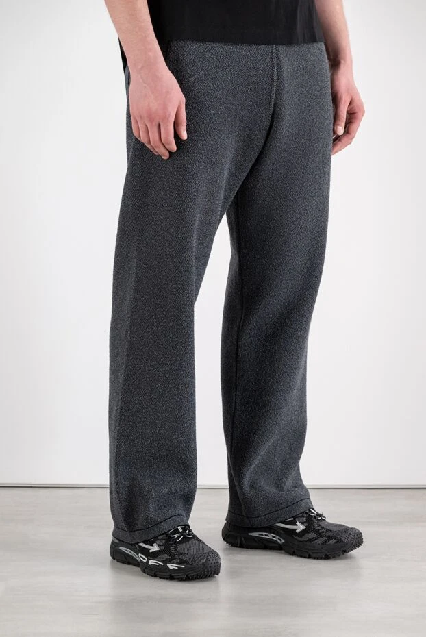 Stone Island gray textured knit straight-leg trousers 194295 - photo 3