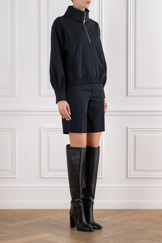 Gucci dark blue suit consisting of a wool jumper with a zip-up collar and shorts 194311 - photo 3