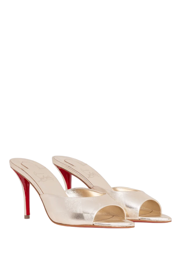 Christian Louboutin жіночі мюлі miss z з м'якої шкіри ягняти наппа з ламінованим покриттям. 194329 - фото 3