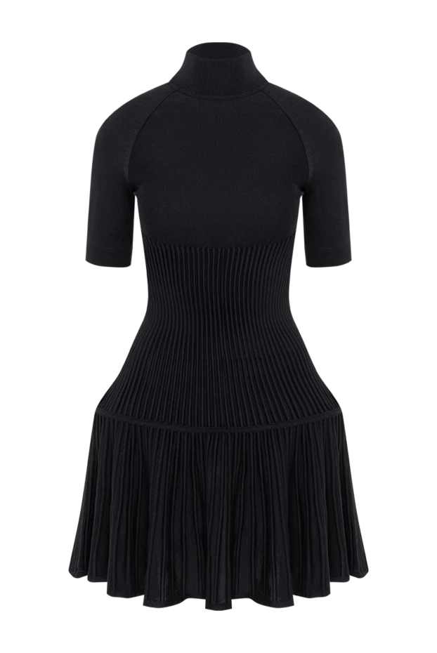 Alaia чорна трикотажна міні-сукня crinoline з короткими рукавами 194338 - фото 1