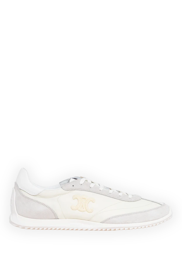 Celine women's racer sneakers in white nylon suede and smooth leather 194341 - photo 1