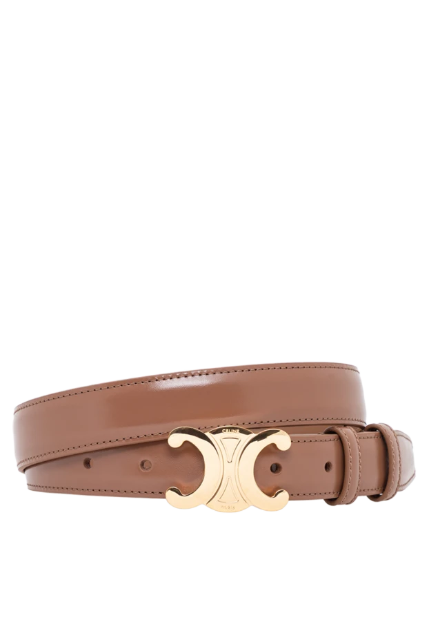 Celine brown triomphe taurillon leather belt 194344 - photo 1