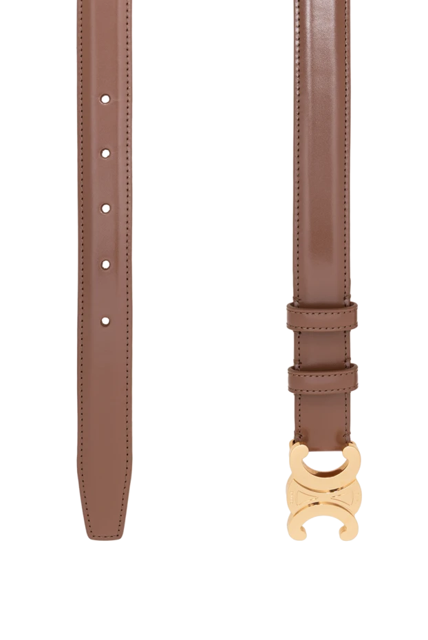 Celine brown triomphe  taurillon leather belt 194344 - photo 3