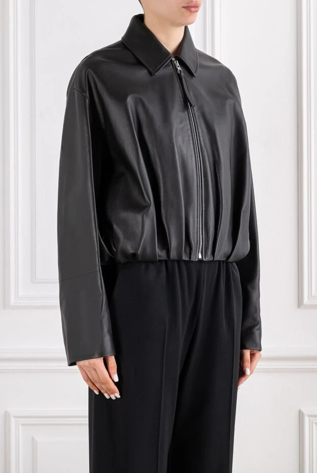 Loewe women's black jacket made of soft and lightweight nappa leather 194374 - photo 3