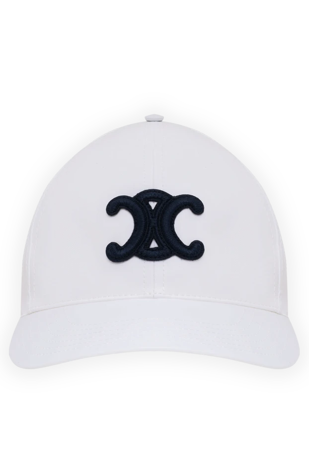 Celine women's white triomphe baseball cap with contrast logo 194377 - photo 1