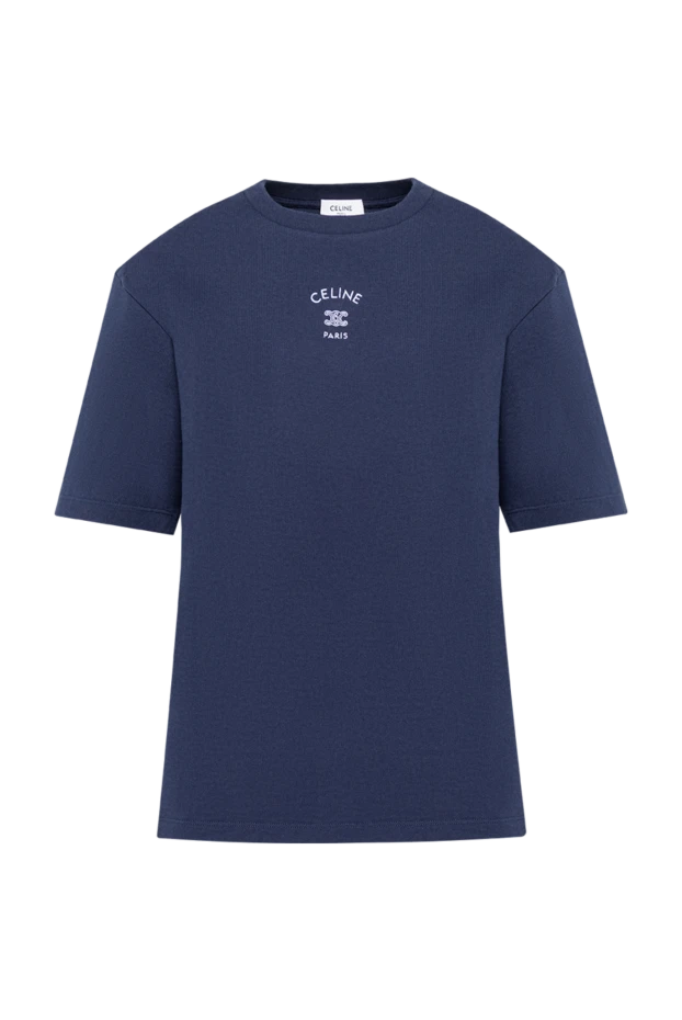 Celine loose-fitting navy blue cotton jersey t-shirt 194379 - photo 1