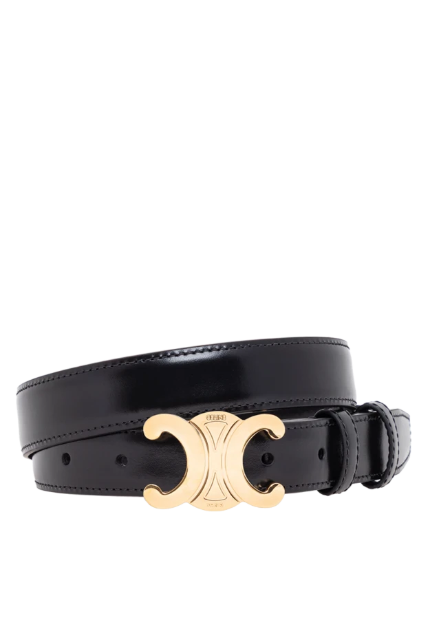 Celine black triomphe taurillon leather belt 194381 - photo 1
