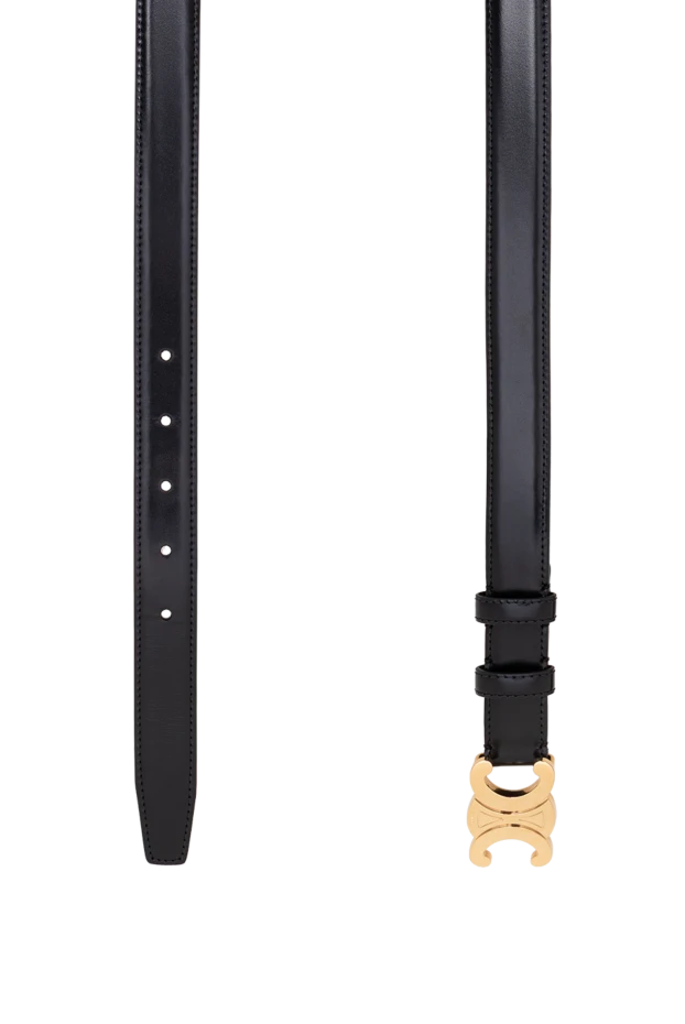 Celine black triomphe  taurillon leather belt 194381 - photo 3
