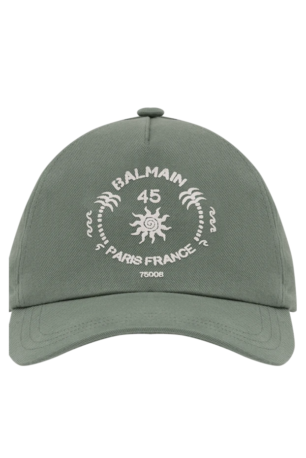 Balmain balmain club printed green cotton baseball cap 194401 - photo 1