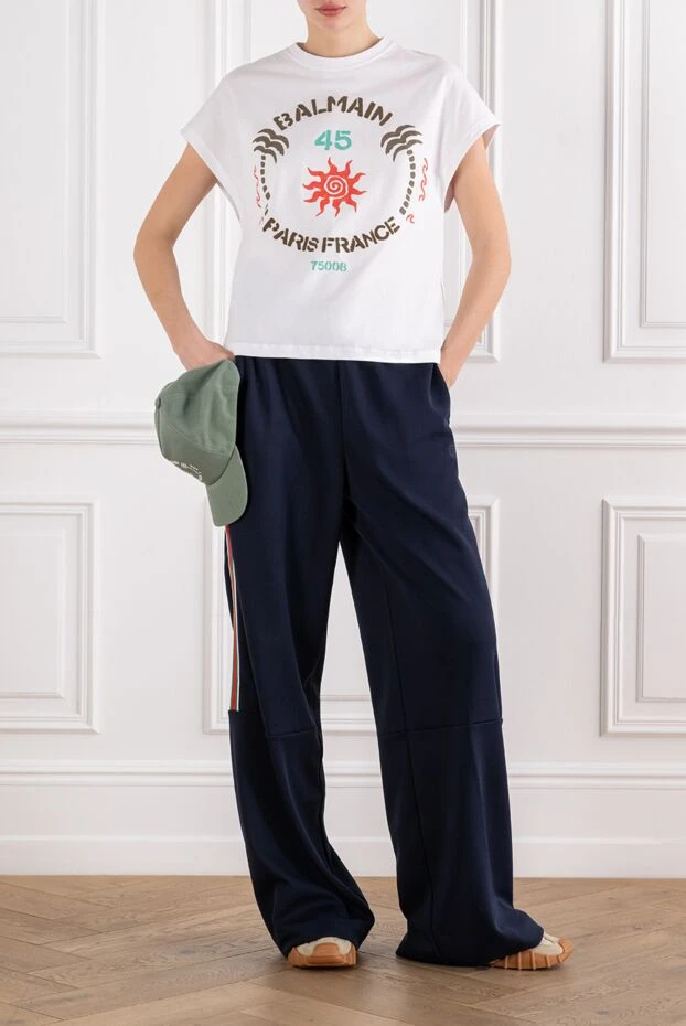 Balmain women's cotton t-shirt with a graphic print in a retro vintage style 194405 - photo 2