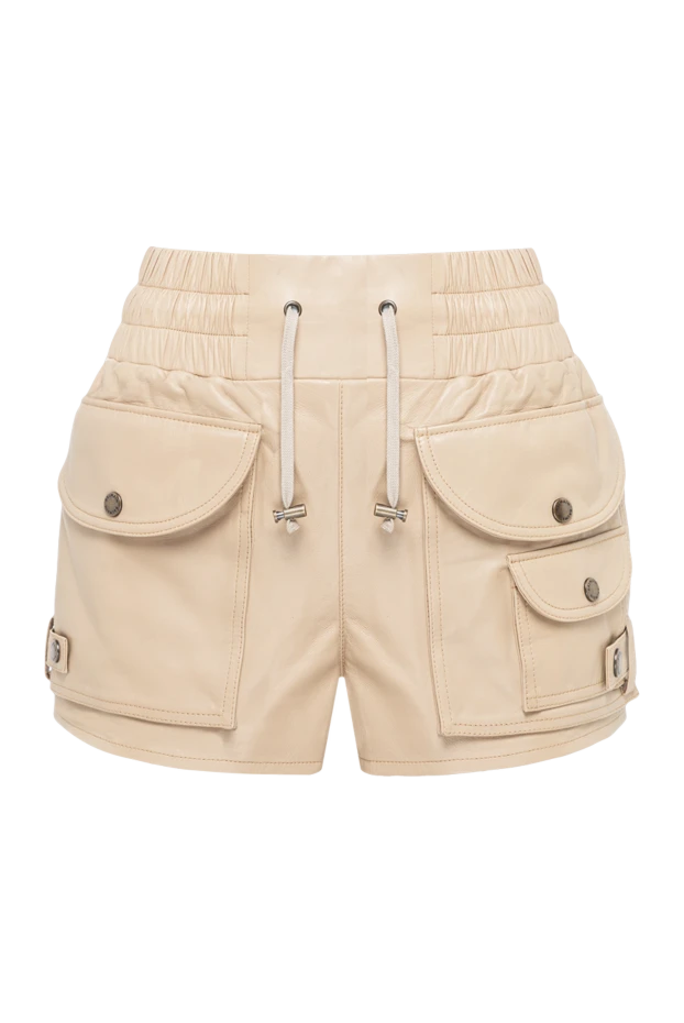 Balmain beige lambskin leather cargo shorts 194409 - photo 1