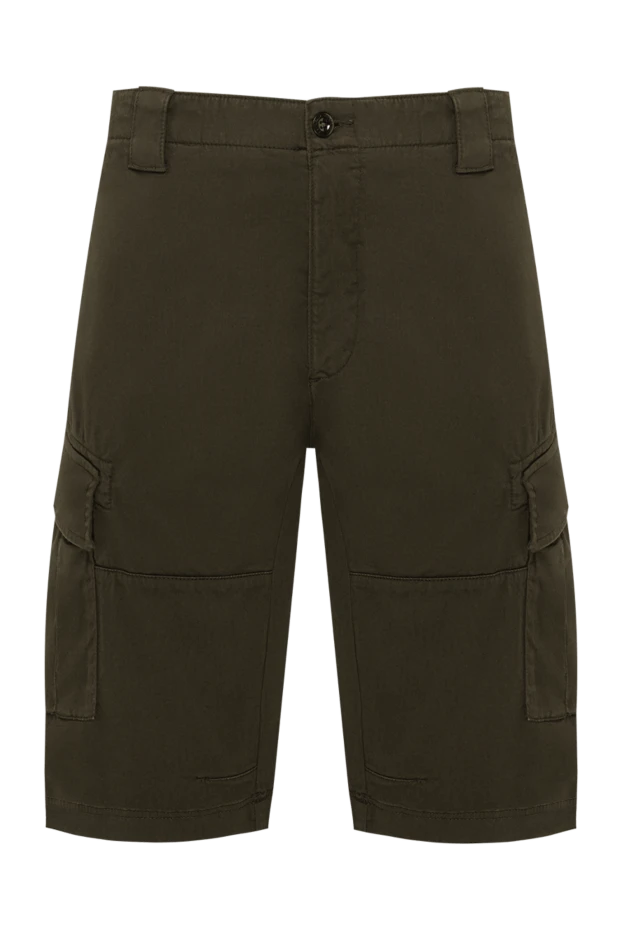 C.P. Company dark green men's cotton sateen button-up cargo shorts 194469 - photo 1
