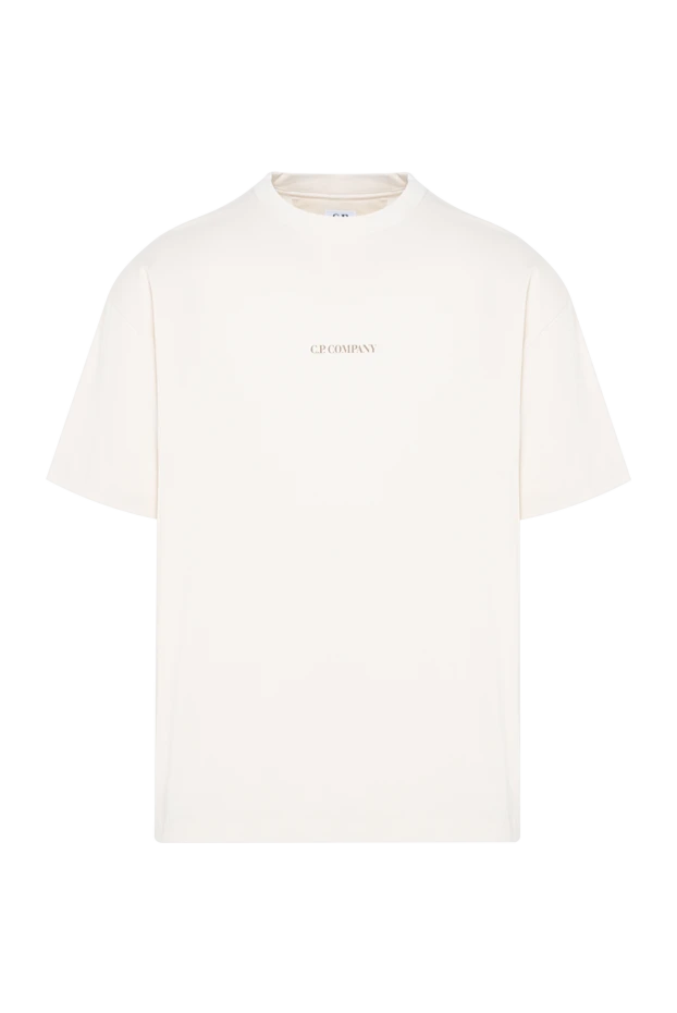 C.P. Company молочна футболка з тисненим логотипом у тон 194488 - фото 1
