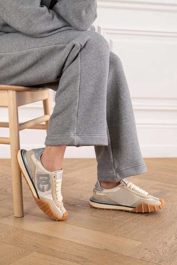 Dolce & Gabbana dg athletic beige textile sneakers 194499 - photo 2