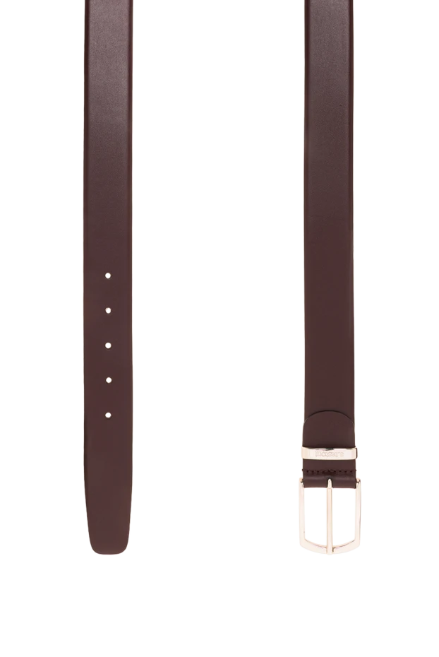 A.Testoni burgundy smooth leather belt with polished buckle 194528 - photo 3
