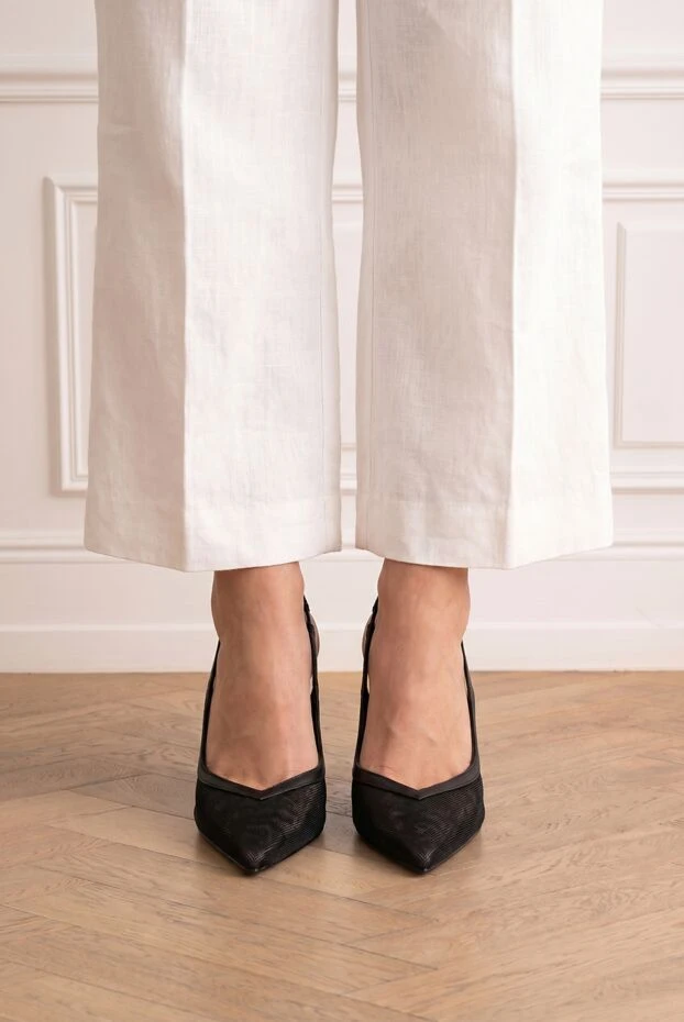 Le Silla vivienne black sheer mesh slingbacks 194573 - photo 3