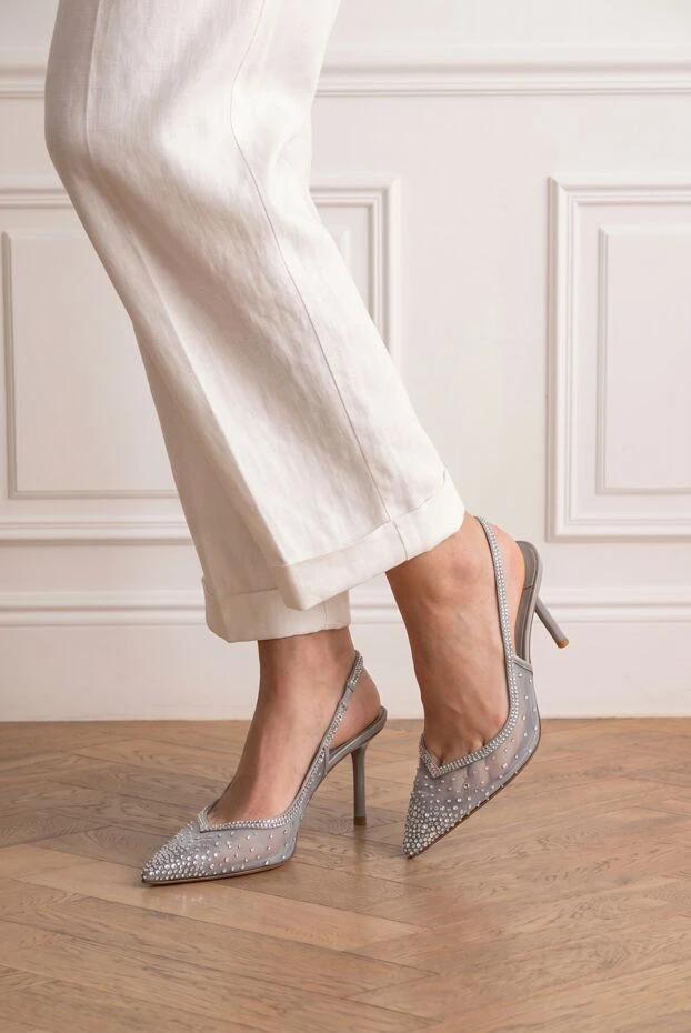 Le Silla nicole slingback shoes in gray \