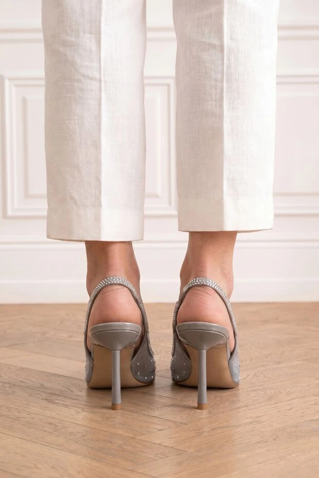 Le Silla nicole slingback shoes in gray \