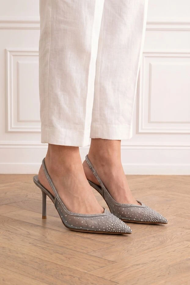 Le Silla nicole slingback shoes in gray \
