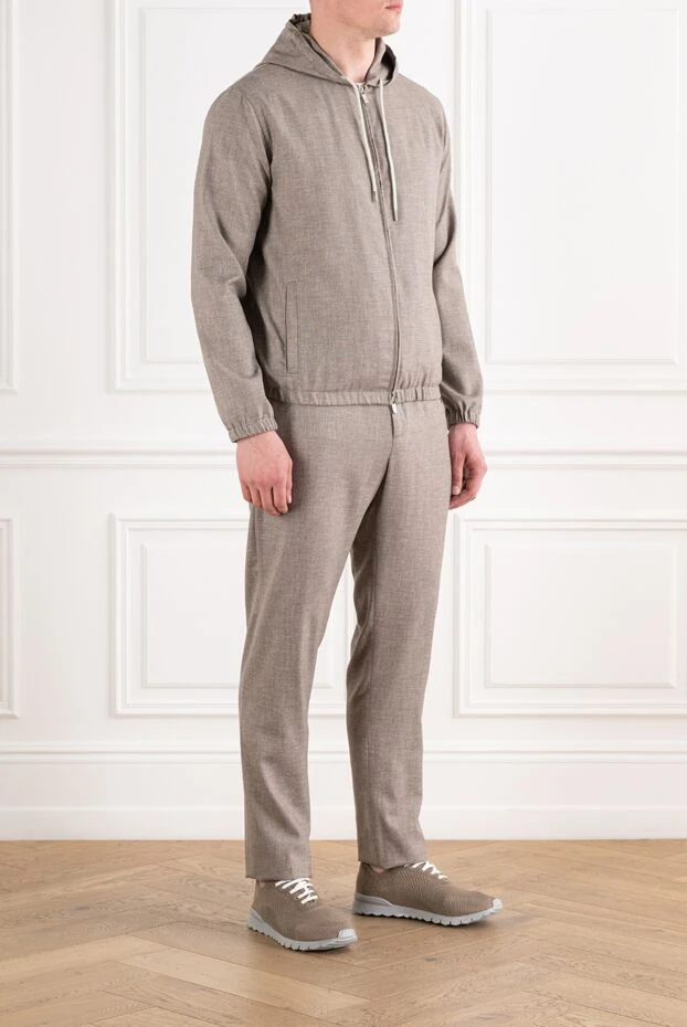 Tombolini beige wool walking suit with a drawstring hood 194584 - photo 3