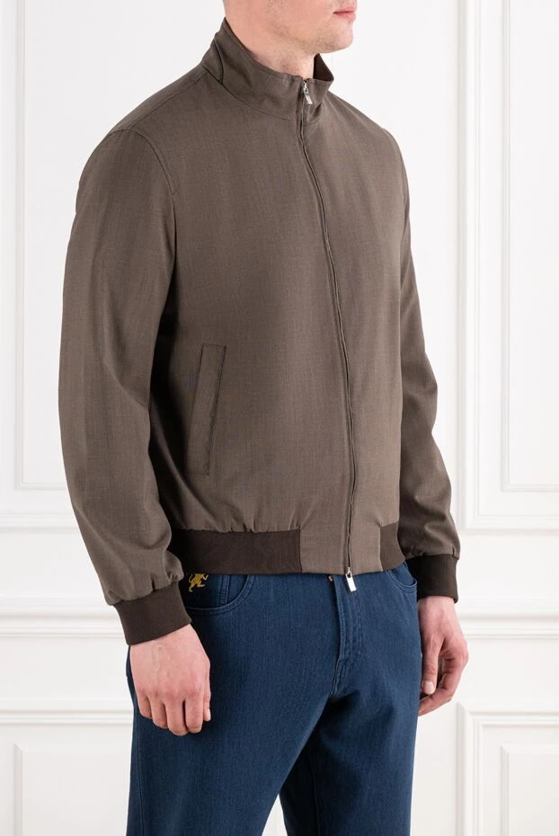 Tombolini coffee-colored wool bomber jacket with a zip 194585 - photo 3