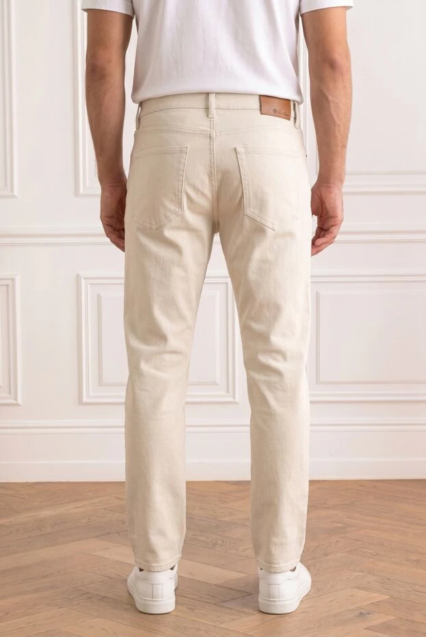 Loro Piana quarona men's straight-leg jeans in sand with a leather branded patch 194598 - photo 2