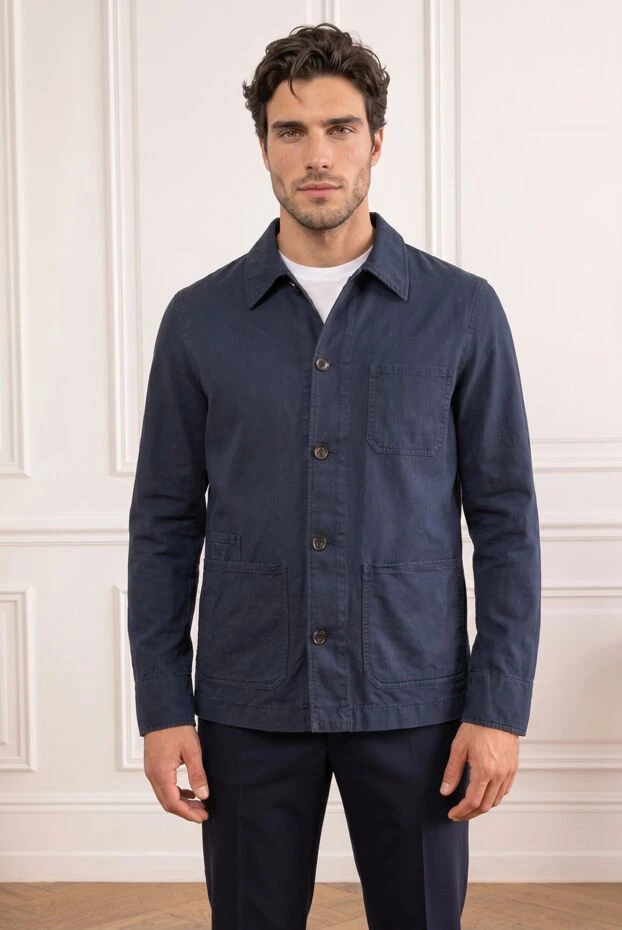 Jacob Cohen blue men's straight-cut work-style shirt jacket 194618 - photo 2
