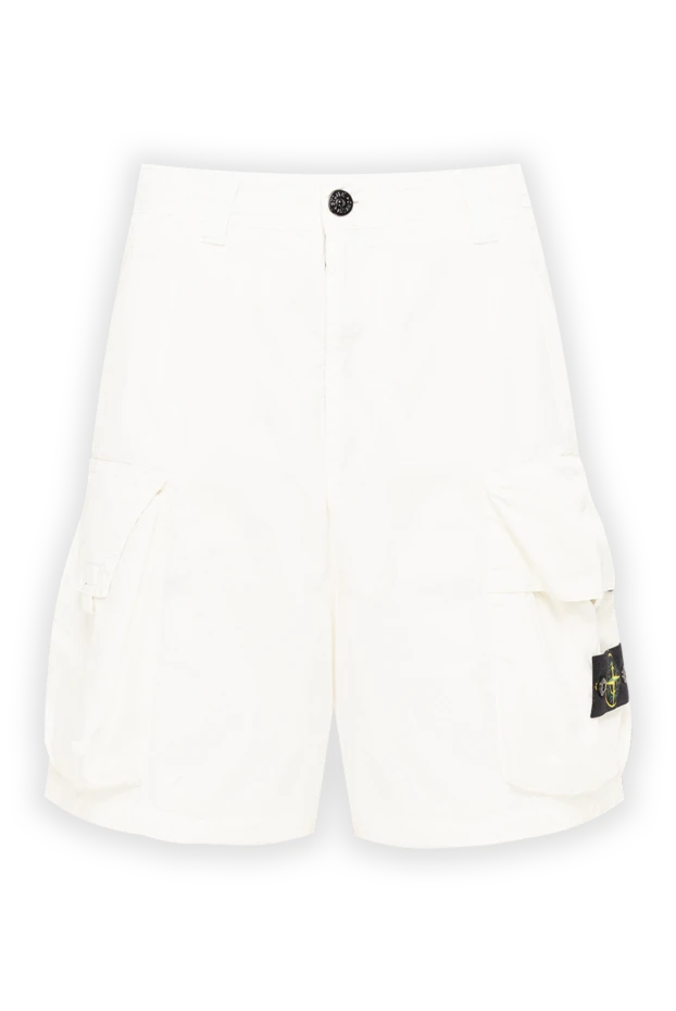 Stone Island men's bermuda cargo shorts in white 194623 - photo 1