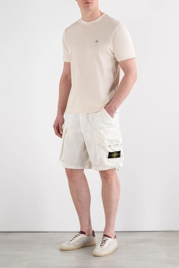 Stone Island men's bermuda cargo shorts in white 194623 - photo 2