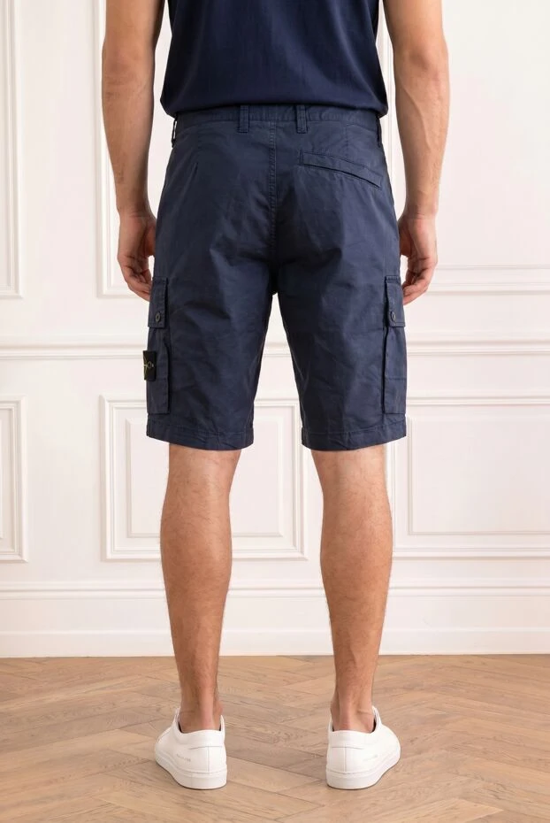 Stone Island skinny blue bermuda cargo shorts with zip pockets 194624 - photo 3