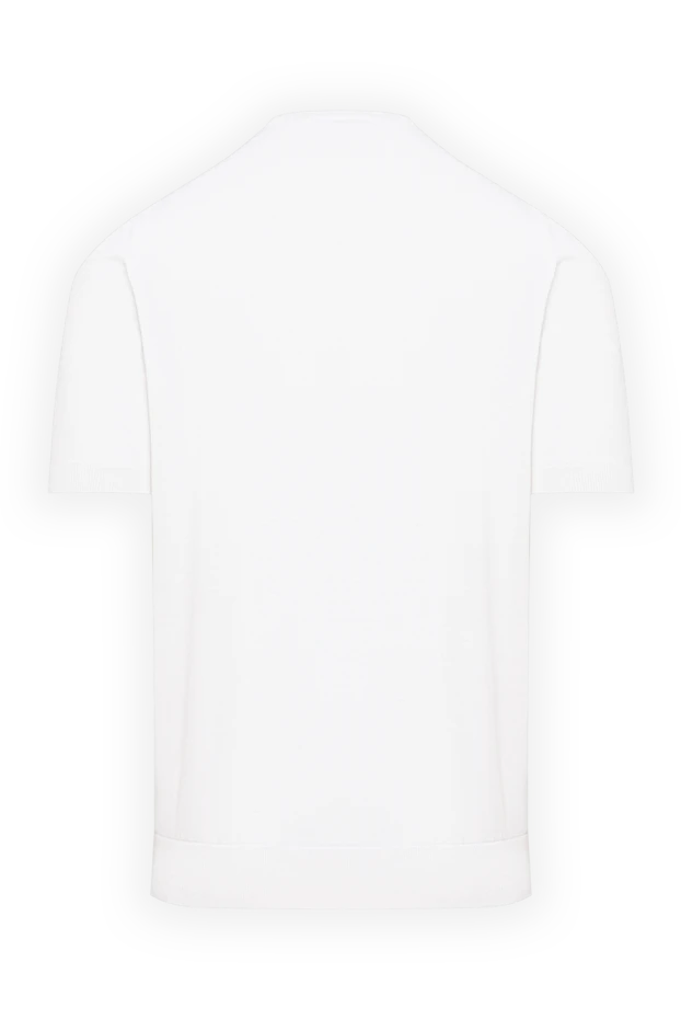 Cesare di Napoli snow-white lightweight men's short-sleeved jumper made of cotton and silk 194643 - photo 2