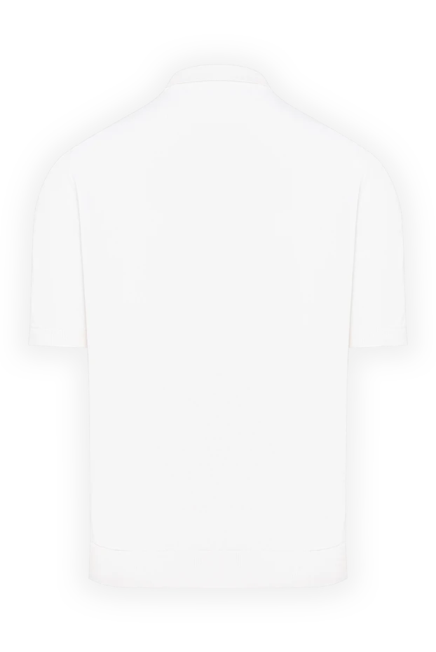 Cesare di Napoli snow-white cotton and silk jersey polo with a zipper 194650 - photo 2