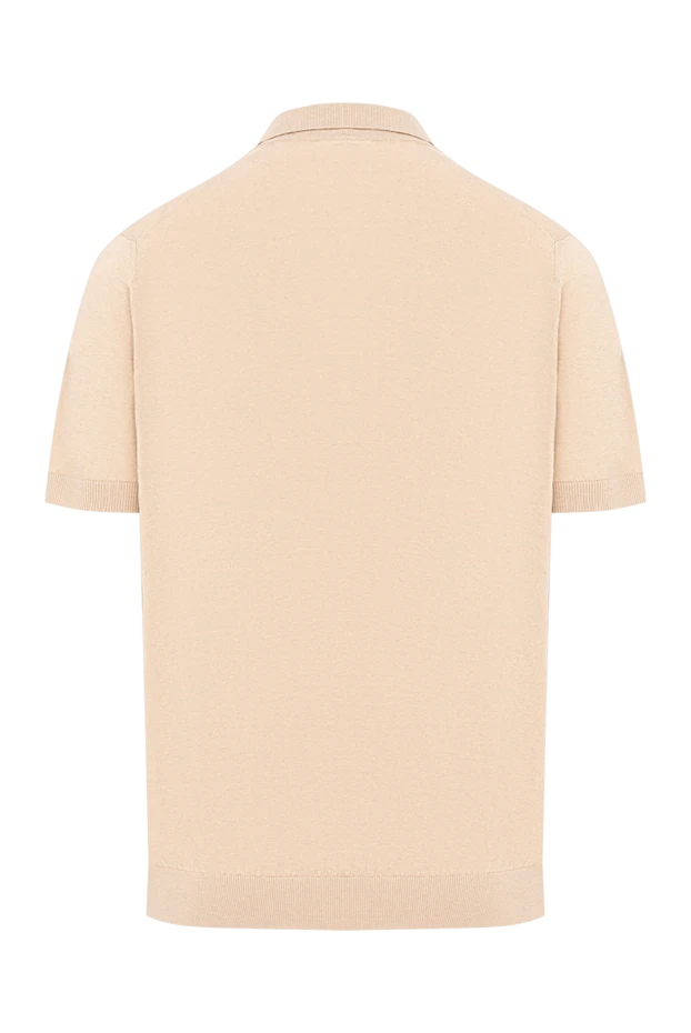 Cesare di Napoli sand-beige knitted linen and cotton polo shirt without buttons 194660 - photo 2