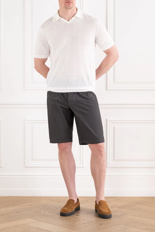 Cesare di Napoli white knitted polo shirt with a v-neck 194661 - photo 2