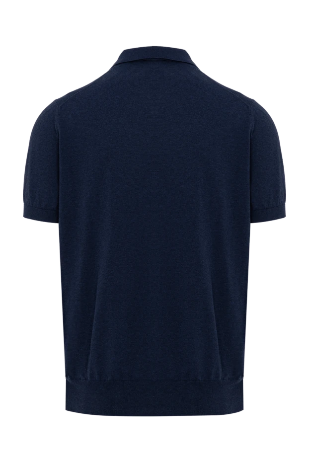 Cesare di Napoli dark blue cotton jersey polo shirt without buttons 194673 - photo 2